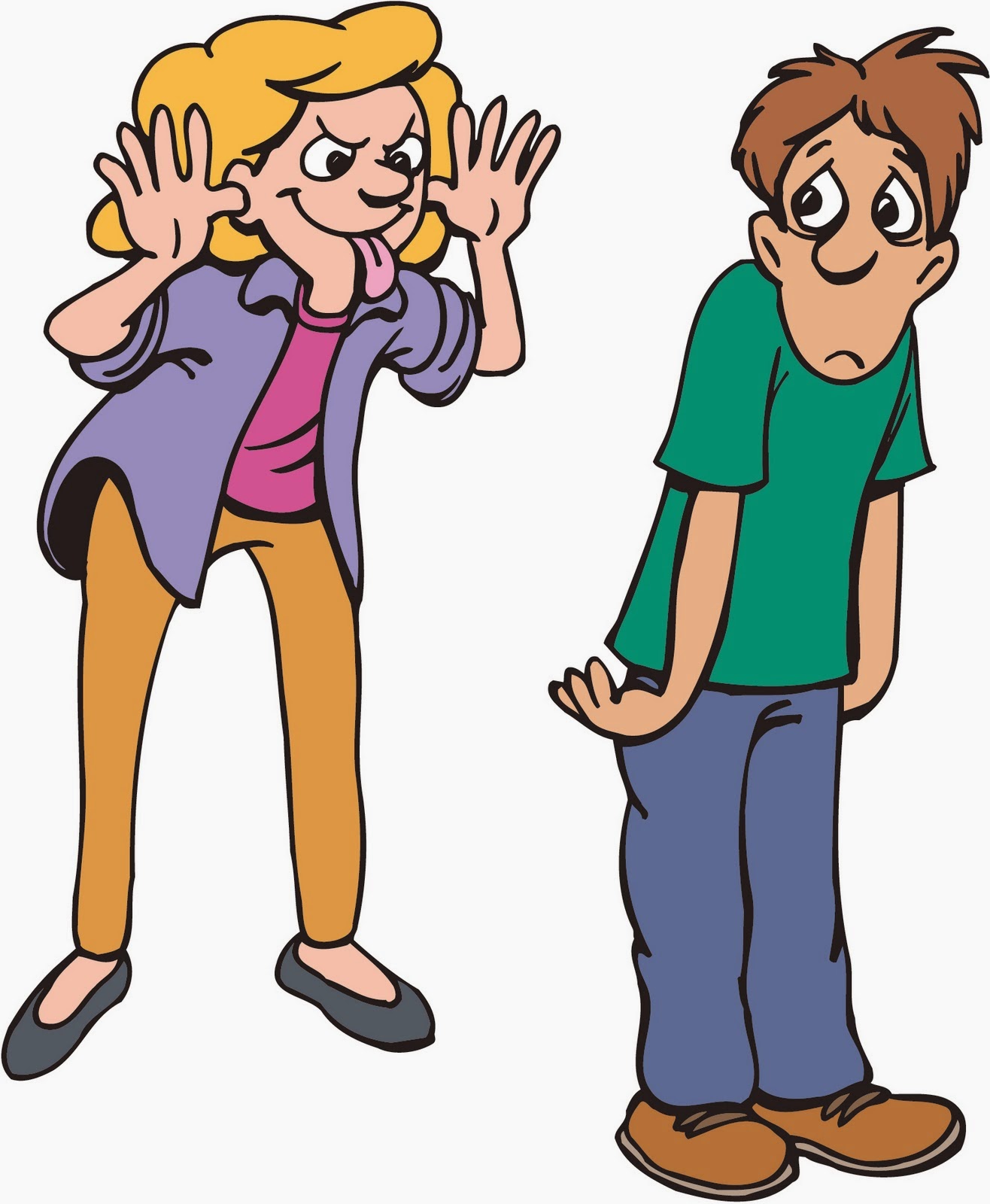 Mother bullying her child Clipart