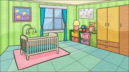 Green Baby Bedroom Clipart Transparent Background