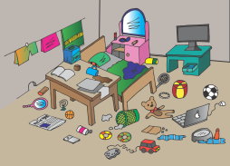 Cute Bedroom Messy Clipart Png
