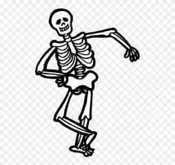 Black and White Bone Halloween Skeleton Clipart