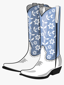 White Cowboy Boots Beautiful Clipart