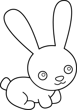 Free Bunny Black and White Clipart