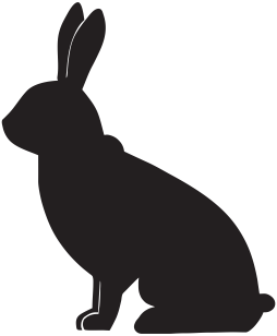Bunny Black Clipart Transparent Background