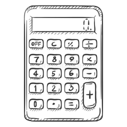 Black and White Calculator Clipart