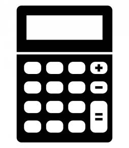 Beautiful Calculator Black and White Clipart