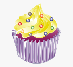 Cupcake Clipart purple and Yellow
