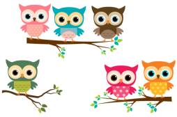 Cute Birds Clipart, Owls Clipart, Owl on tree Clipart