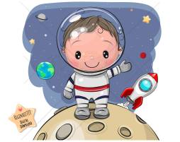 Cool Cute Astronaut Cartoon Clipart