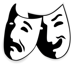 Black and White Drama Mask Png