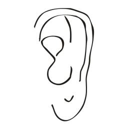 Awesome Clip Art of Ear Medicine and Health Black White
