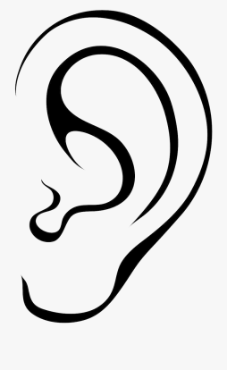 Super Ear Clipart Black and White for Download