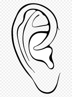 Customize Your Designs with Black and white Ear Clipart