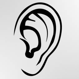 Strengthen Your Brand with Ear Clipart Perfect for Logo Design Black and white