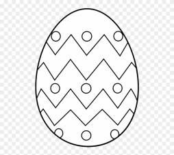 Black and White Clipart of a Easter egg