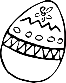 Download Hand Drawn Easter egg Clipart Black and White free