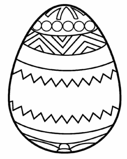 High Easter egg Clipart Black and White Transparent Background