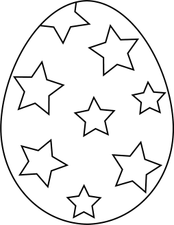 Stars Easter egg Clipart Black and White Png