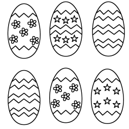 Awesome Easter eggs Clipart Black and White free