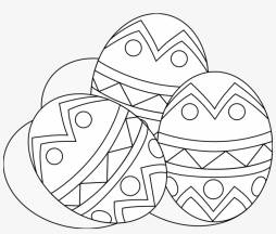 Amazing Easter eggs Clipart Black and White hand Drawn