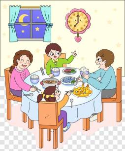 Having breakfast with family Clipart