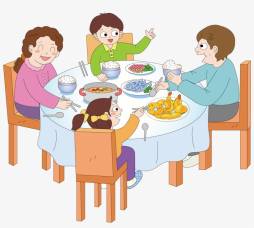 Eating breakfast with family Clipart Png