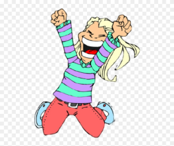 Clip art of a Excited kids