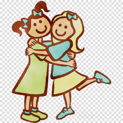 Cute Friends Hugging Clipart Transparent Background