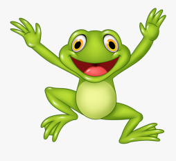 Cute Green Frog Playing Clipart