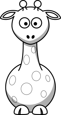 Pretty Giraffe Black and White Transparent Png
