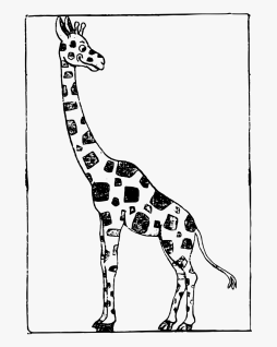 Funny Cartoon Giraffe Png Black and White