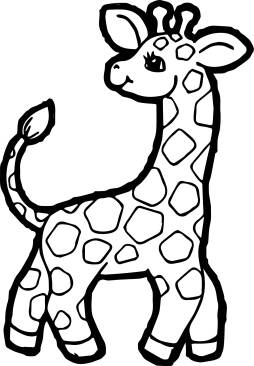 Baby Giraffe Clipart Black and White Transparent
