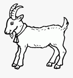 Black and White Clipart Goat Animal Png