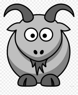 Cartoon, Cute Goat Gray Clipart Transparent Background