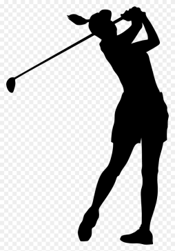 Woman Playing Golf Clipart Black and White