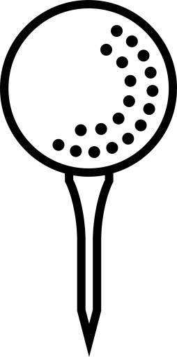 Cool Golf Ball Black White Clipart