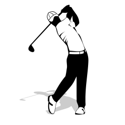 Man Playing Golf Ball Clipart Black and White