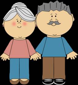 Clipart of a Grandparents Black Background