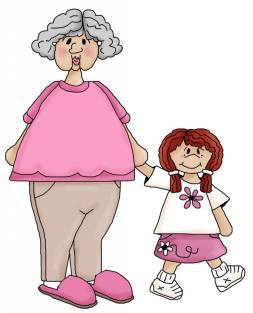 mother, daughter, grandparents clipart