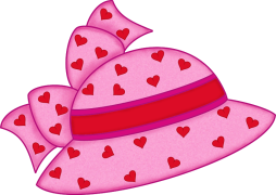 Hearts Pink Hat Girl Clipart