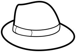 Cartoom, simple hat coloring page Clipart Transparent Background