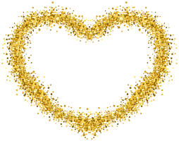 Heart Golden Clipart Transparent Background