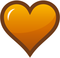 Cartoon Heart Clipart Orange Transparent Background