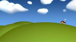 Clouds, Nature and Green Hills Landscape Clipart