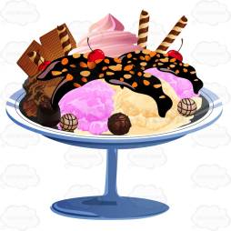 Awesome Clipart, ice Cream Sunday, Clip Art