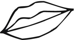 Lips Clipart outline Black and White
