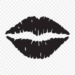 Picture of Lips Png Black and White