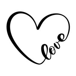 Awesome Heart Love in Cursive Clipart