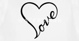 Love Heart in Cursive Clipart free for