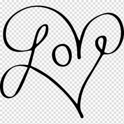 Heart and Love in Cursive Clipart Transparent Png