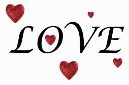 Cute Hearts and Love in Cursive Clipart Transparent